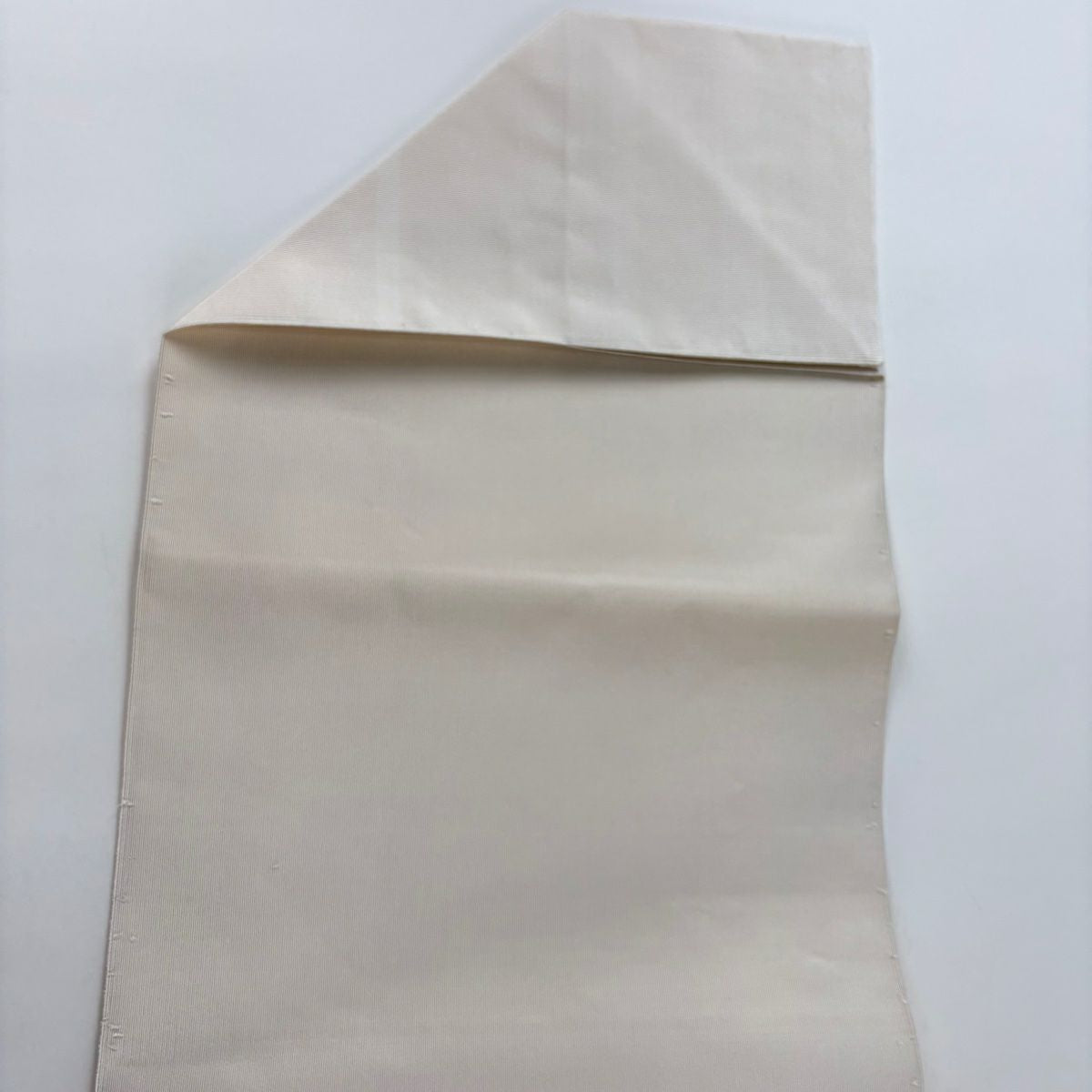 【美品】 名古屋帶 優品級 八寸名古屋帶 松樹葉仕立 扇子面 菊花 金銀彩 奶油色 純蠶絲