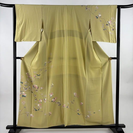 訪問服 身長155.5cm 袖長63cm S 雙層 枝花 抹茶 純蠶絲 秀品級
