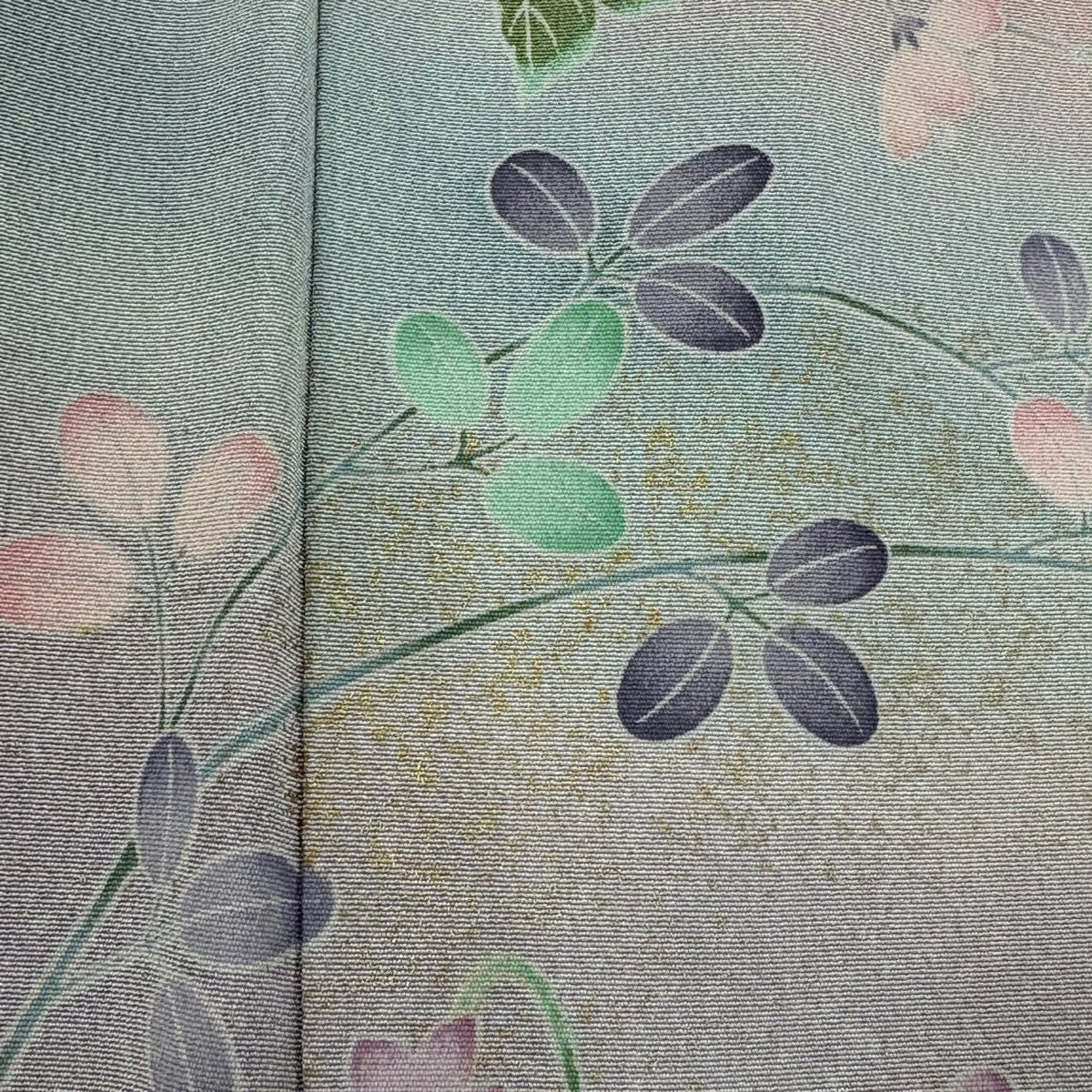 訪問服 身長156.5cm 袖長66cm M 雙層 草花紋紋 松樹梅花 金銀彩 漸層 粉紅 純蠶絲 優品級