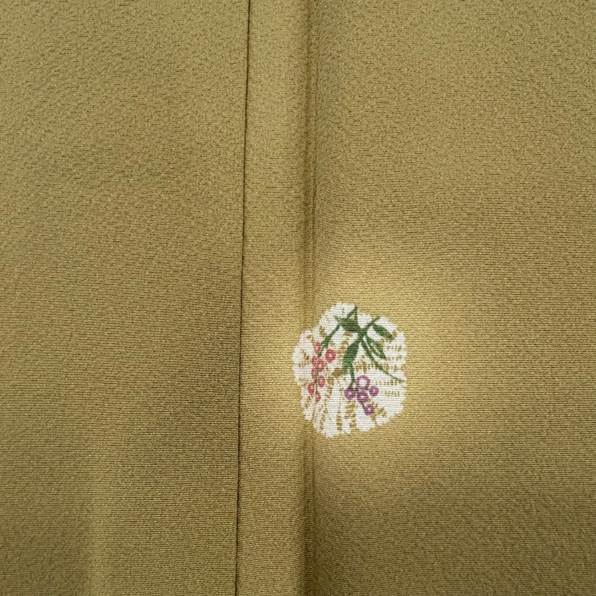 【美品】 小紋 身長154cm 袖長62cm S 雙層 草花紋紋 漸層 薄茶 純蠶絲 優品級