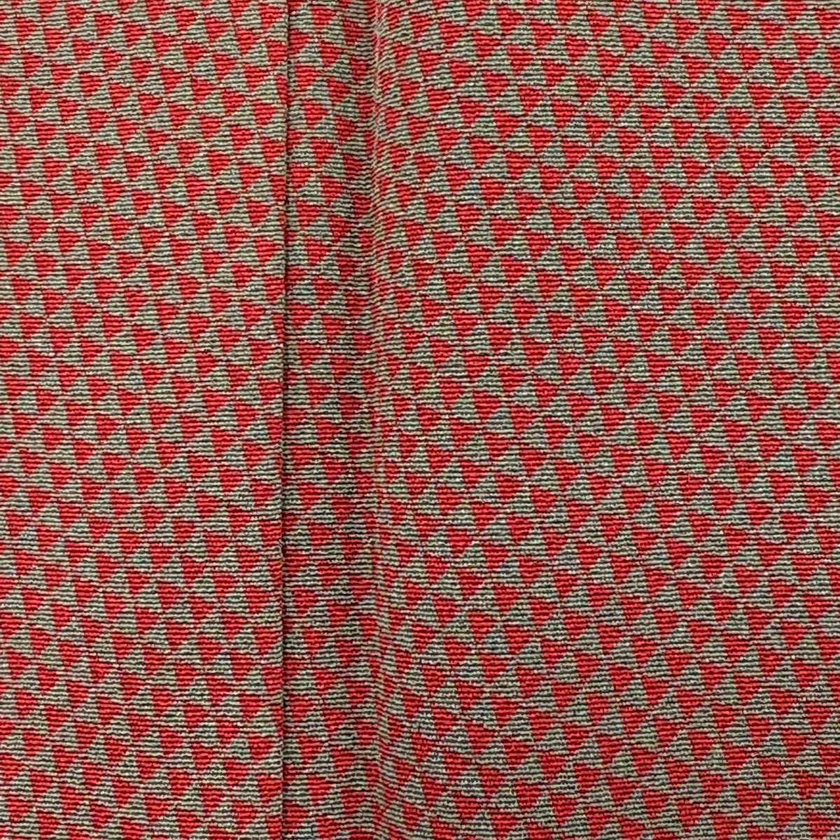【美品】 小紋 身長152cm 袖長63cm S 雙層 五嶋敏太郎 落款あり 鱗 紅茶 純蠶絲 秀品級