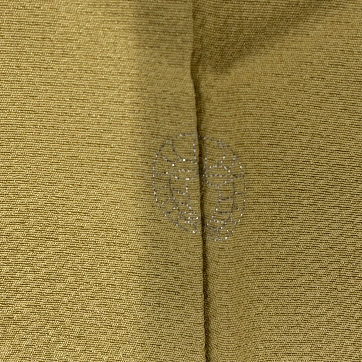 付下 身長156cm 袖長62cm S 雙層 風景 人物 刺繡 金線 灰茶 純蠶絲 秀品級 一個紋