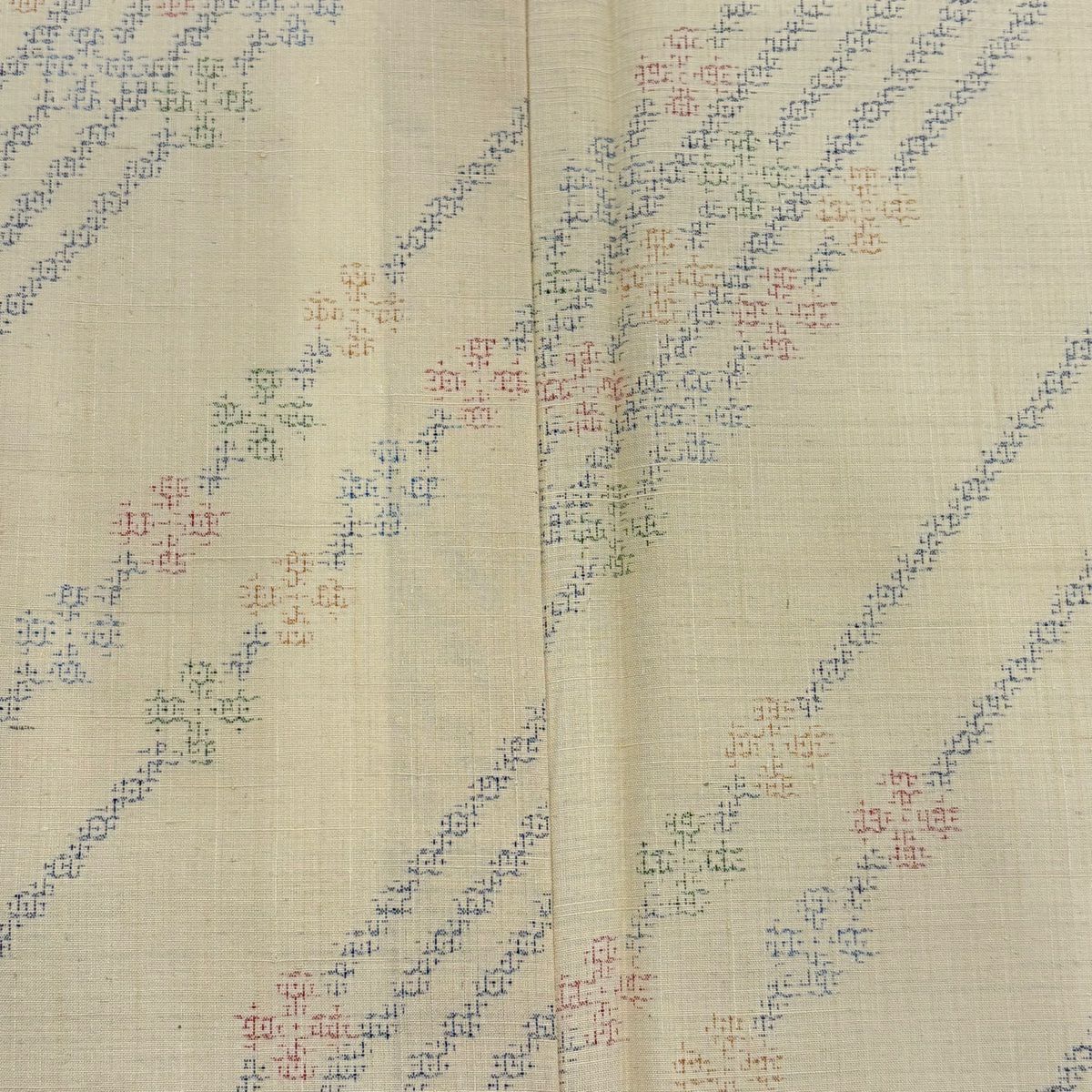 紬織 身長157cm 袖長63.5cm S 單層 證書齊全 斜紋花 米色 純蠶絲 優品級