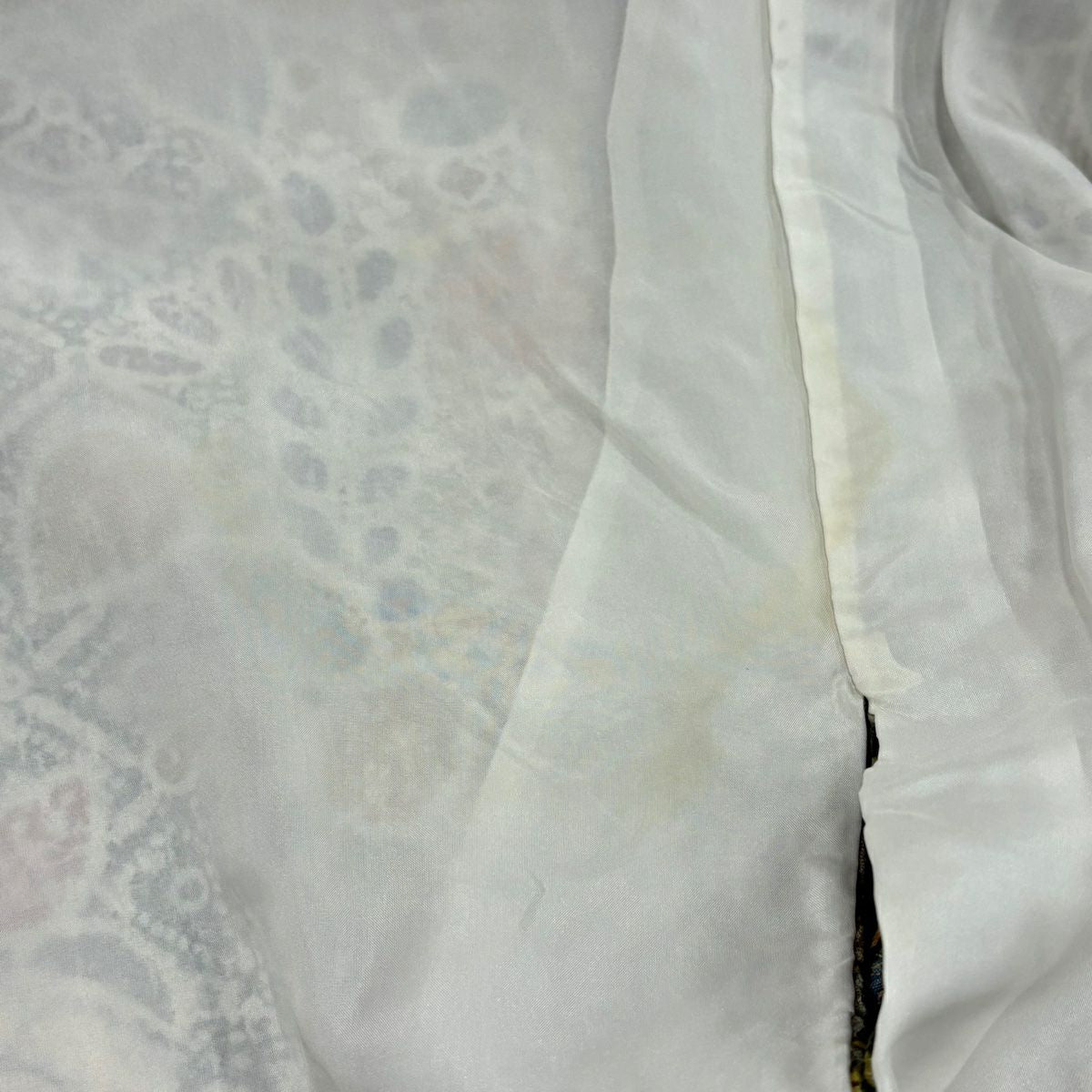小紋 身長159.5cm 袖長64cm M 雙層 辻花染 草花紋紋 金彩裝飾 茶 純蠶絲 秀品級
