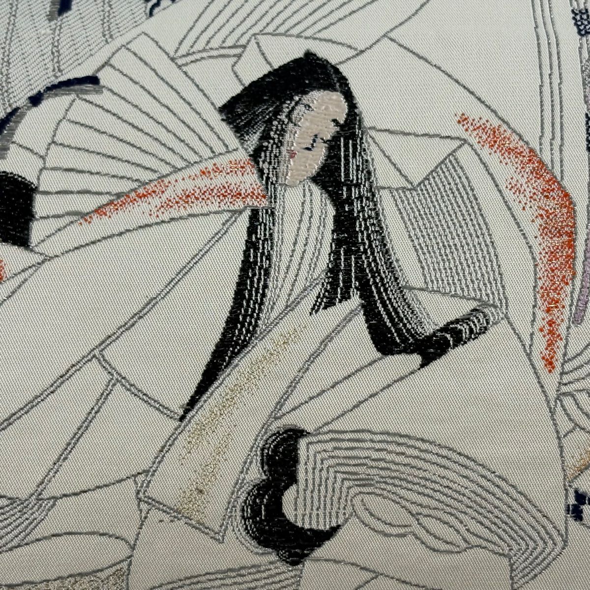 袋帶 逸品級 龍村平藏 落款あり 關西仕立 紫式部 刺繡 金金箔 米色 お太鼓柄 純蠶絲