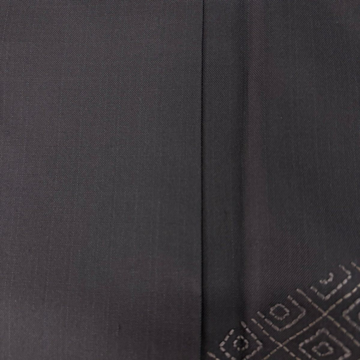訪問服 身長158.5cm 袖長63.5cm S 雙層 紬織織 霞 有職紋樣 刺繡 灰 純蠶絲 逸品級