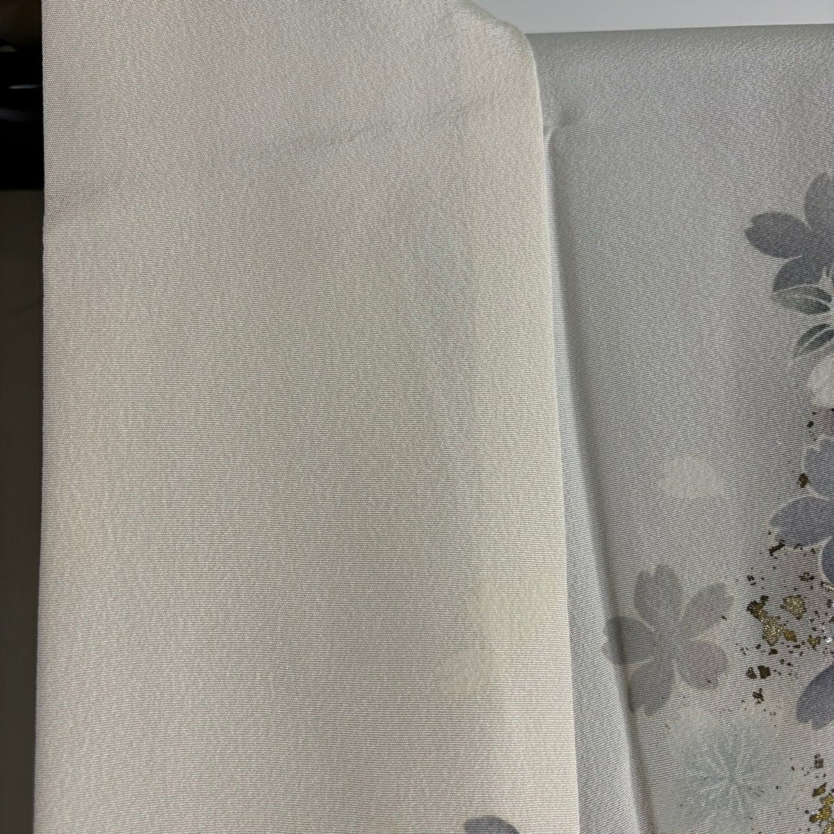 振袖禮服 身長162cm 袖長69cm L 雙層 櫻花花瓣 金銀彩 染分 白 純蠶絲 逸品級