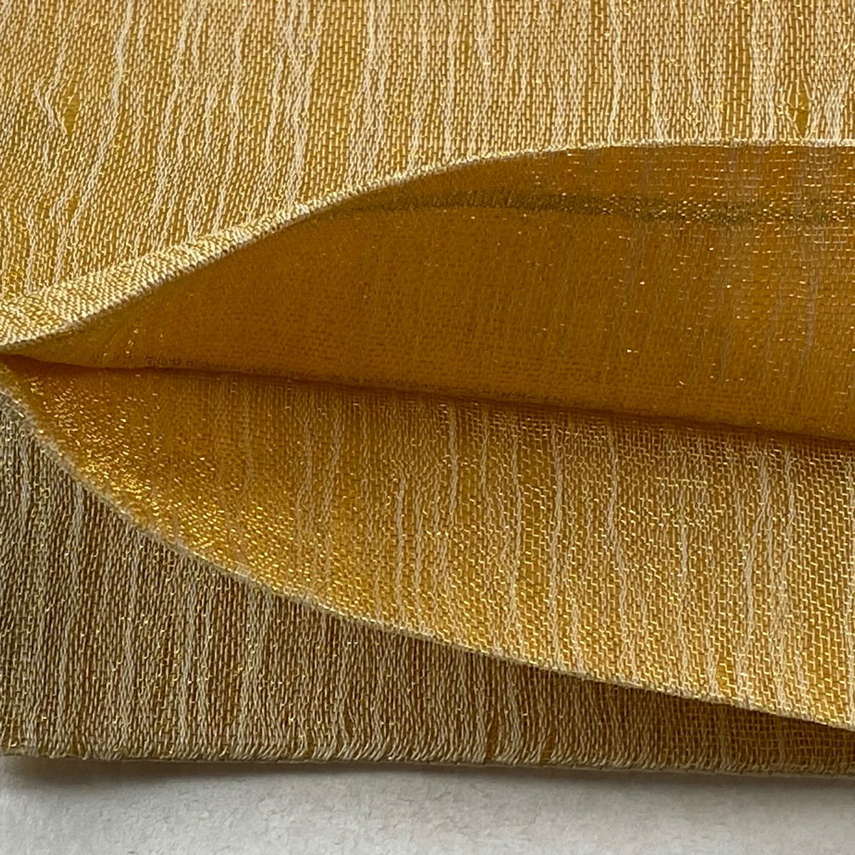【美品】 袋帶 逸品級 夏帶 菊花 松樹 金銀彩 橙色 大鼓圖案 純蠶絲