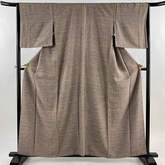 小紋 身長159.5cm 袖長65.5cm M 雙層 幾何學圖案 灰紫 純蠶絲 優品級