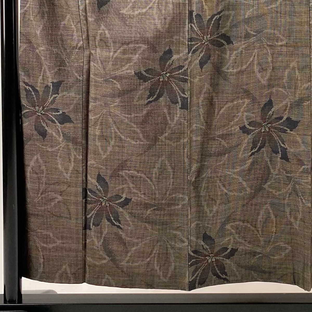 【美品】 大島織 身長158cm 袖長64cm M 雙層 純泥染 證書附帶 花 焦茶 正蠶絲 優品級