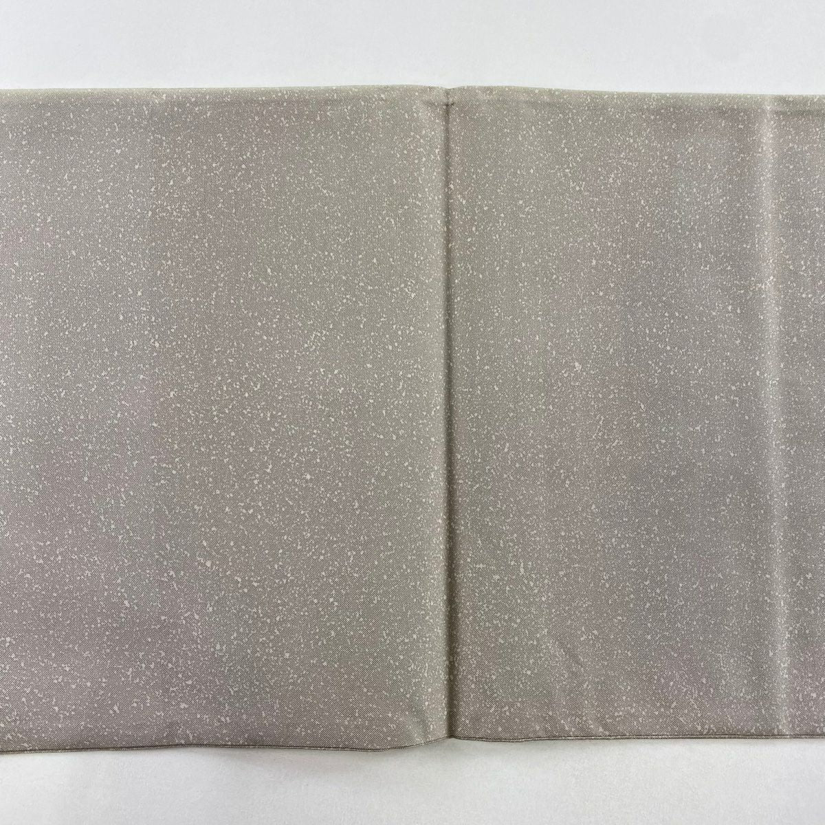 袋帶 名品級 紬織織 椿 幾何圖案 刺繡 灰茶 お太鼓圖案 純蠶絲