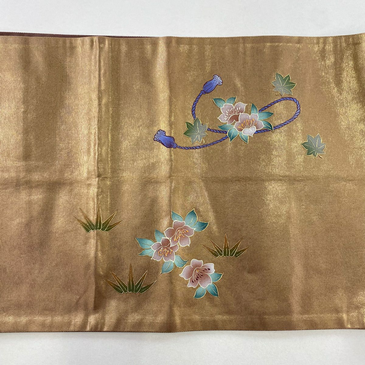 袋帶 名品級 琵琶與笙 花鳥 螺鈿 金銀彩 金 純蠶絲