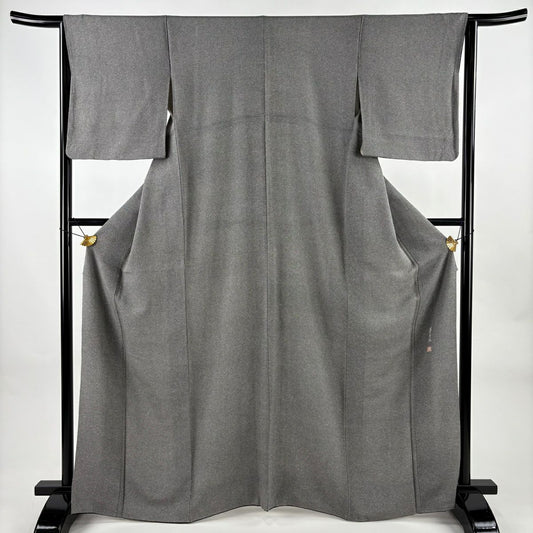 江戶小紋 身長166cm 袖長64cm M 雙層 落款  geometric 灰 純蠶絲 名品級