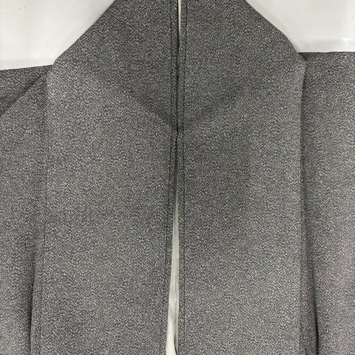 江戶小紋 身長166cm 袖長64cm M 雙層 落款  geometric 灰 純蠶絲 名品級