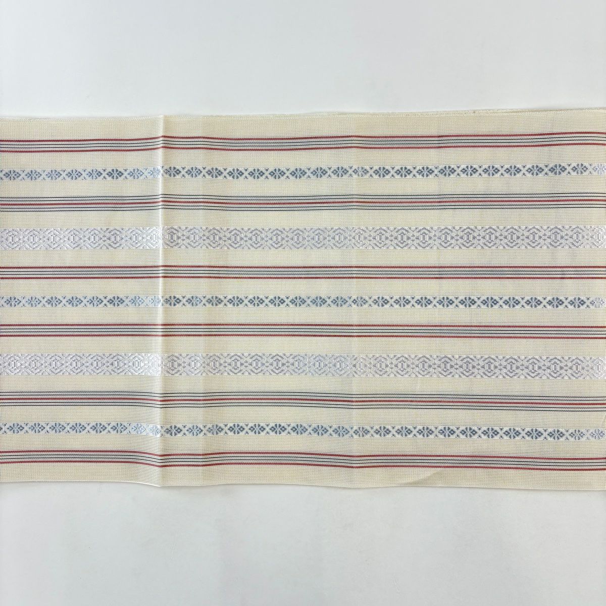 名古屋帶 逸品級 證書齊全 博多織 夏帶 紗 松樹葉仕立 八寸名古屋帶 献上紋 豇豆色 純蠶絲