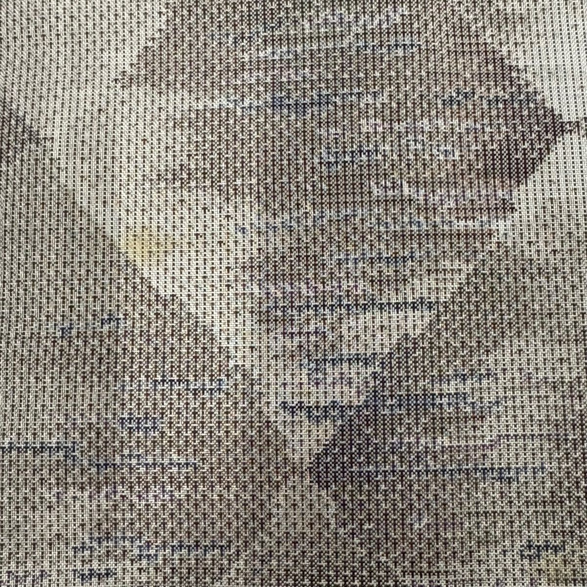 【美品】 大島紬織 身長159.5cm 袖長64cm M 雙層 都喜ヱ門 證書附帶 菱形 幾何學 灰茶 純蠶絲 逸品級