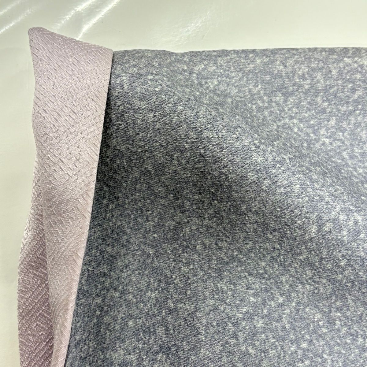 【美品】訪問服 身長161.5cm 袖長65.5cm M 雙層 辻花染圖案 鴛鴦 金銀彩 染分 青紫 純蠶絲 秀品級