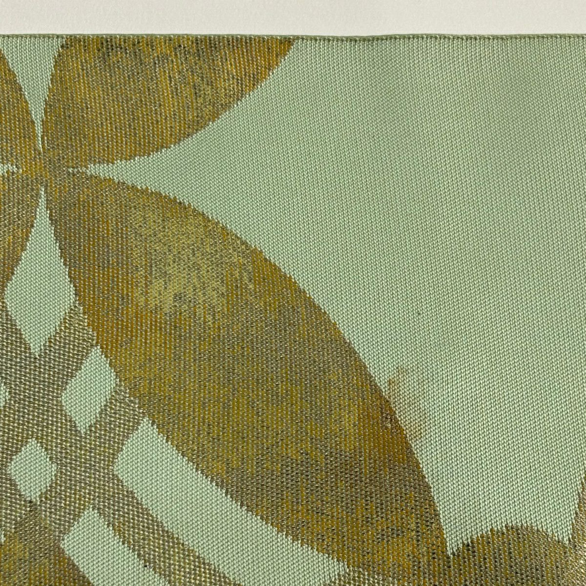 袋帶 秀品級 川島織物 落款 七寶 金金箔 淺綠 六通 純蠶絲