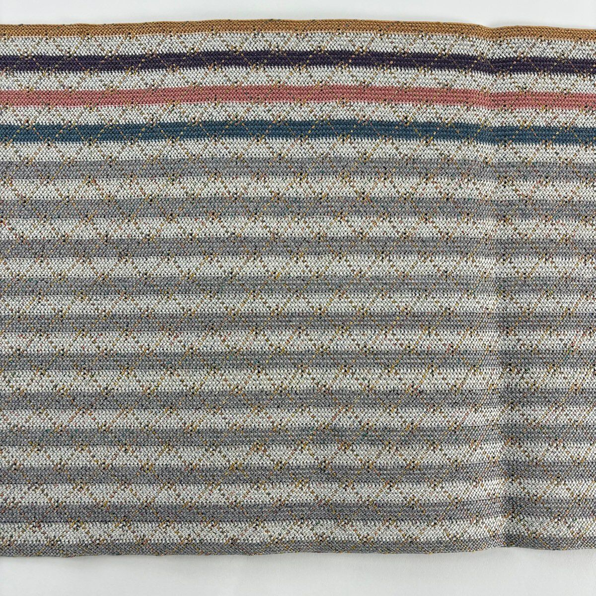 【美品】 名古屋帶 秀品級 八寸名古屋帶 松樹葉仕立 雜紋 金銀彩 灰白 純蠶絲