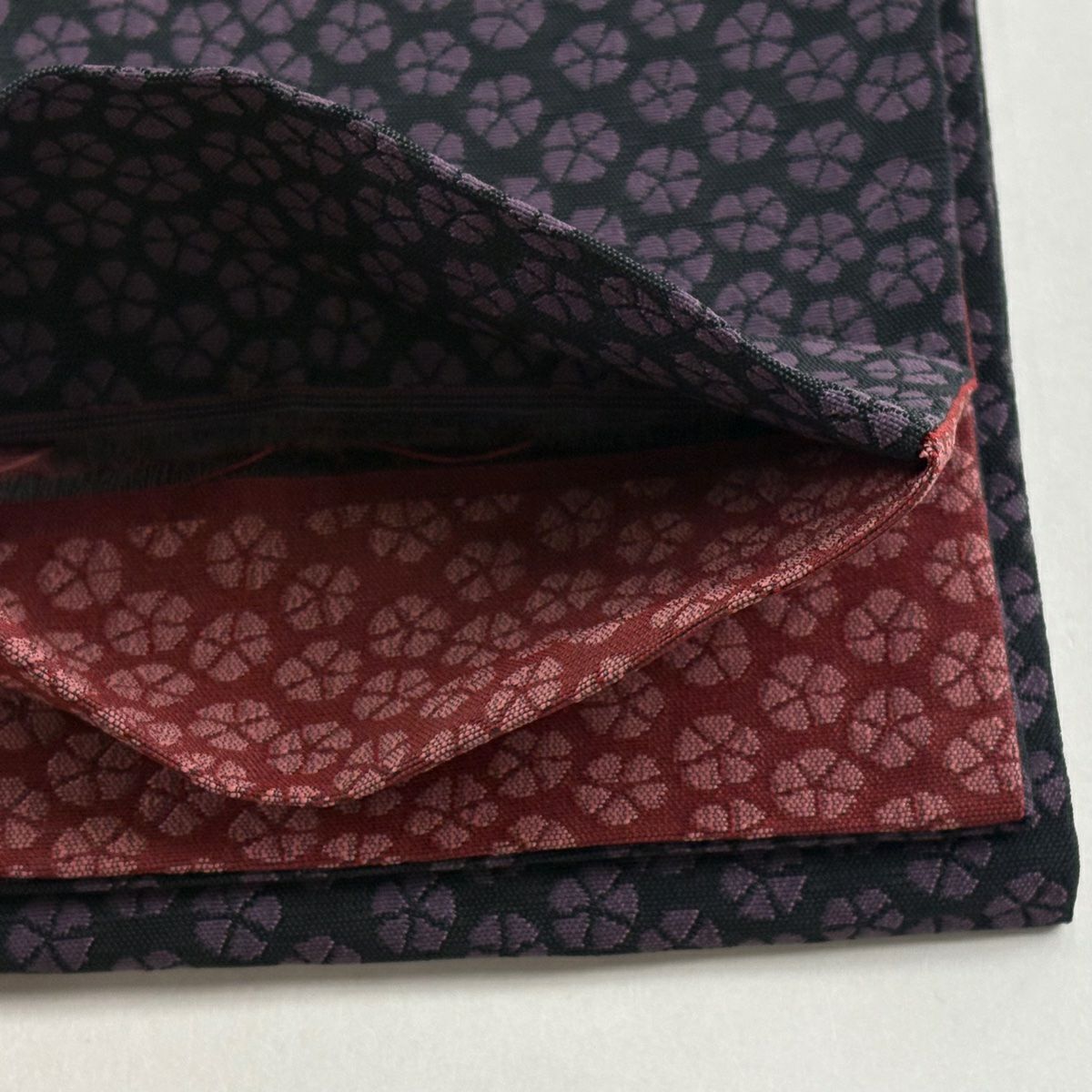 【美品】半幅帶 優品級 花 黑 化纖