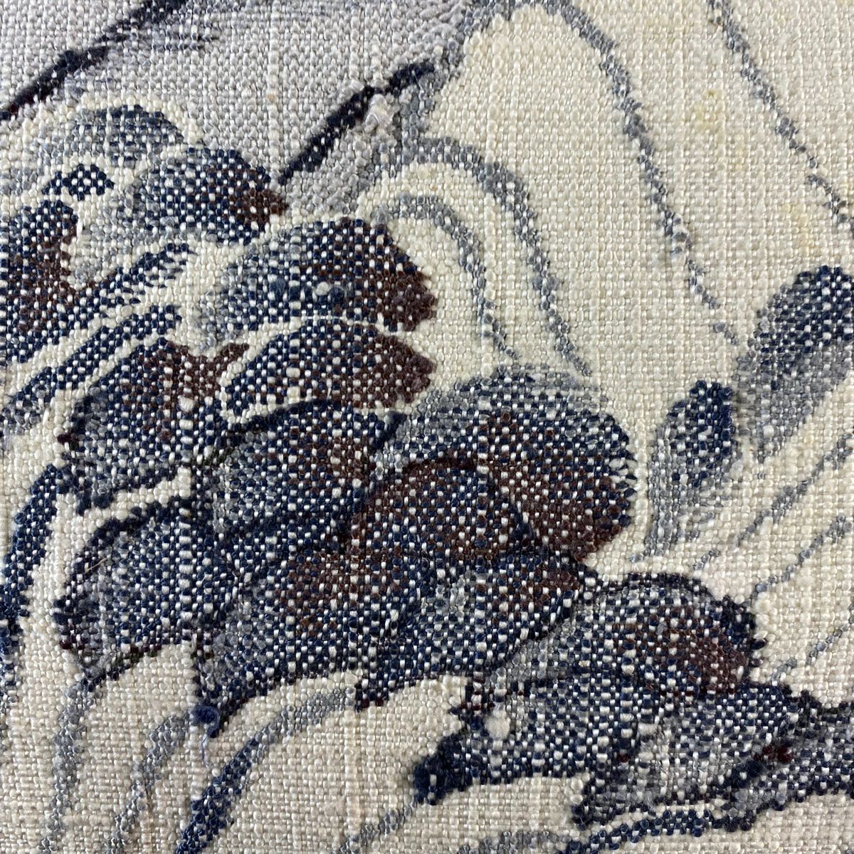 名古屋帶 秀品級 松樹葉仕立 雙層八寸名古屋帶 奶油色 純蠶絲