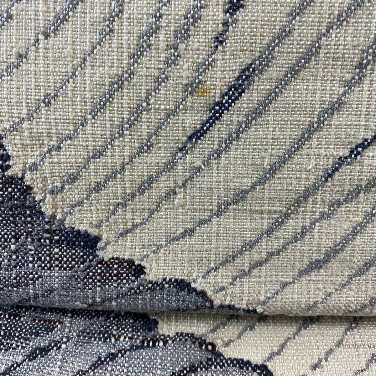 名古屋帶 秀品級 松樹葉仕立 雙層八寸名古屋帶 奶油色 純蠶絲