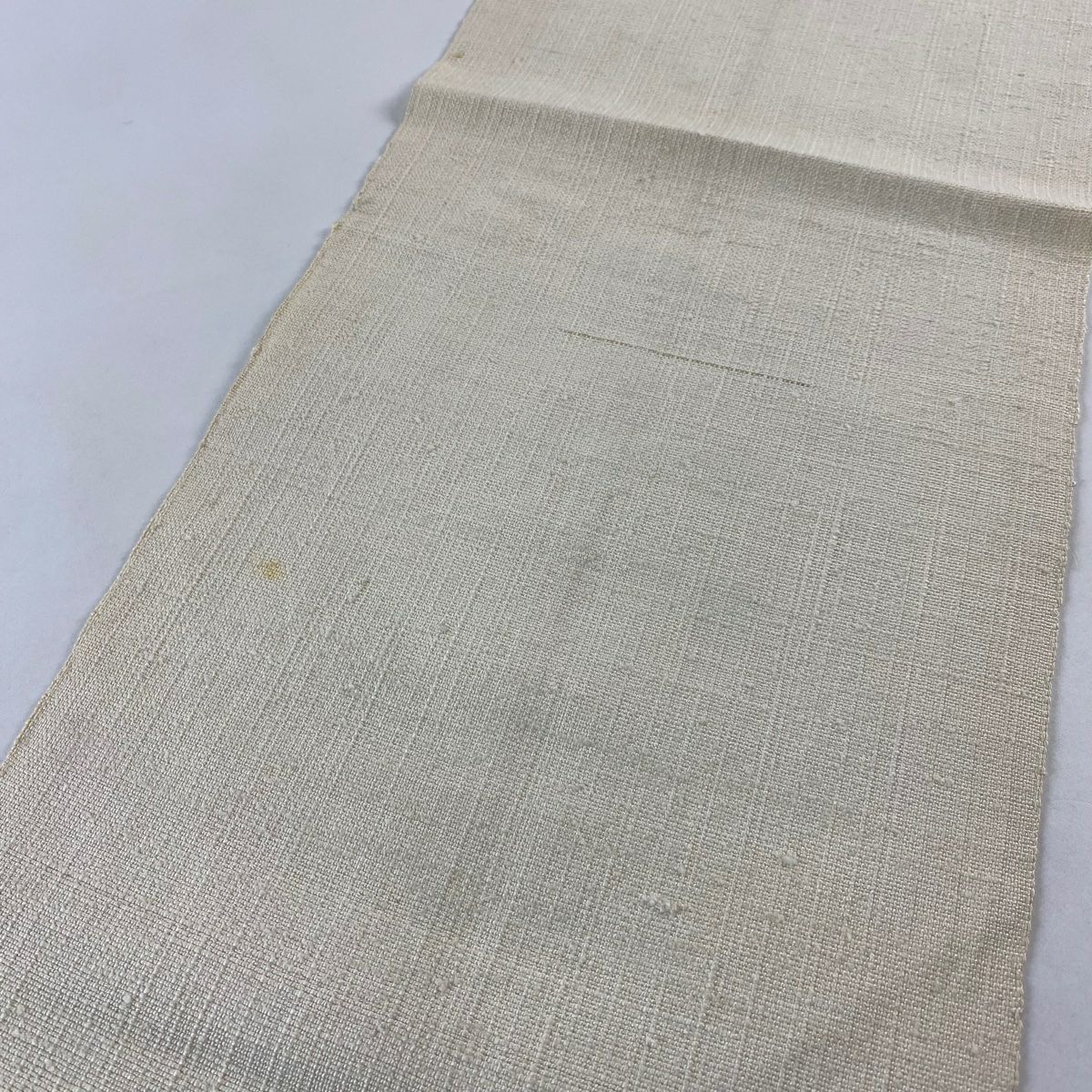 名古屋帶 秀品級 松樹葉仕立 雙層八寸名古屋帶 奶油色 純蠶絲
