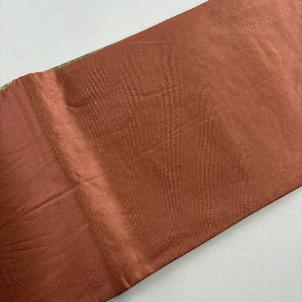 【美品】 袋帶 秀品級 蝶 草花紋 金金箔 金絲 黃綠 深色 六通 純蠶絲