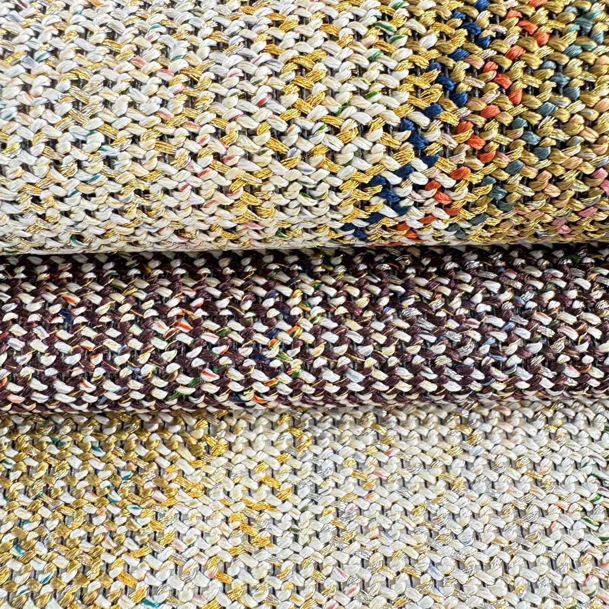 【美品】 名古屋帶 名品級 八寸名古屋帶 夏帶 幾何學圖案 金線 薄黃土色 純蠶絲