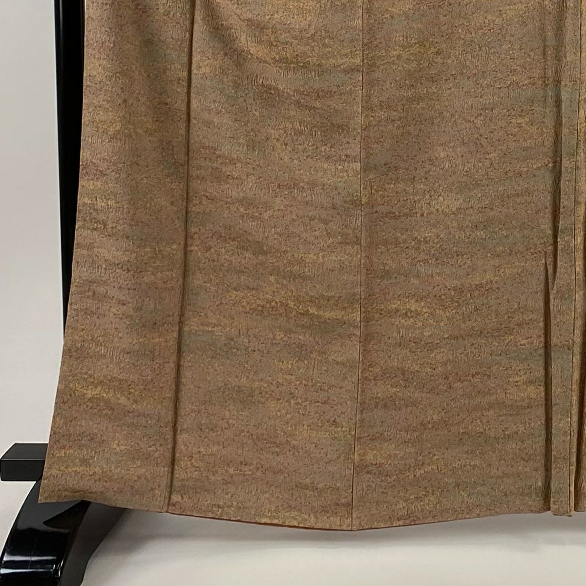 【美品】 小紋 身長166cm 袖長64.5cm M 雙層 幾何學 陶彩染 薄茶 純蠶絲 秀品級