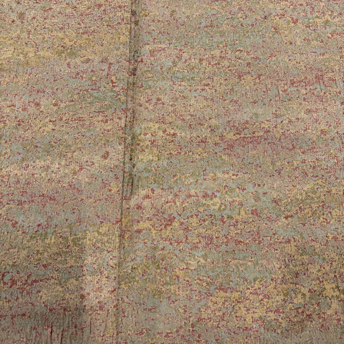 【美品】 小紋 身長166cm 袖長64.5cm M 雙層 幾何學 陶彩染 薄茶 純蠶絲 秀品級