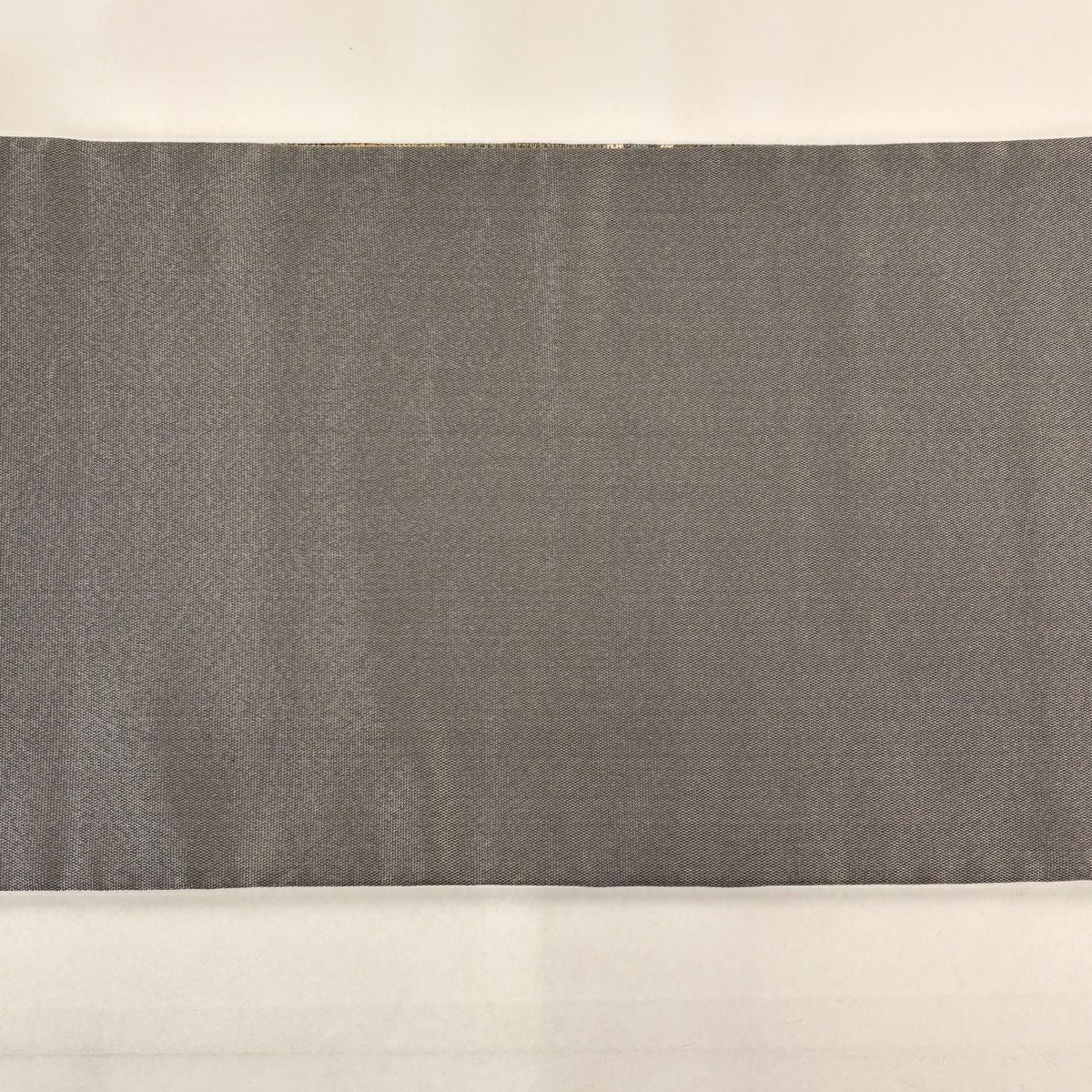 【美品】 袋帶 逸品級 格子 縞 金銀彩 灰綠 六通 純蠶絲