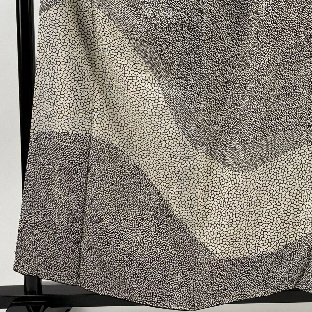 【美品】 付下 身長158.5cm 袖長61cm S 雙層 幾何圖案 黑 純蠶絲 優品級