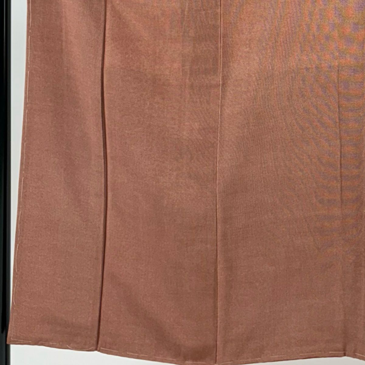 江戶小紋 身長151cm 袖長63cm S 雙層 落款あり 角通し 紅茶 純蠶絲 秀品級 一つ紋