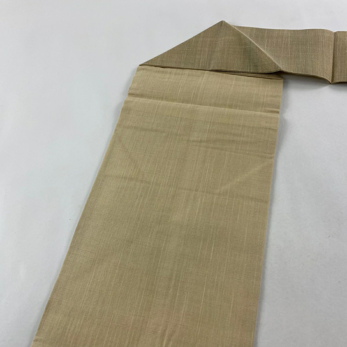 【美品】名古屋帶 逸品級 貓 月 金絲 米色 純蠶絲