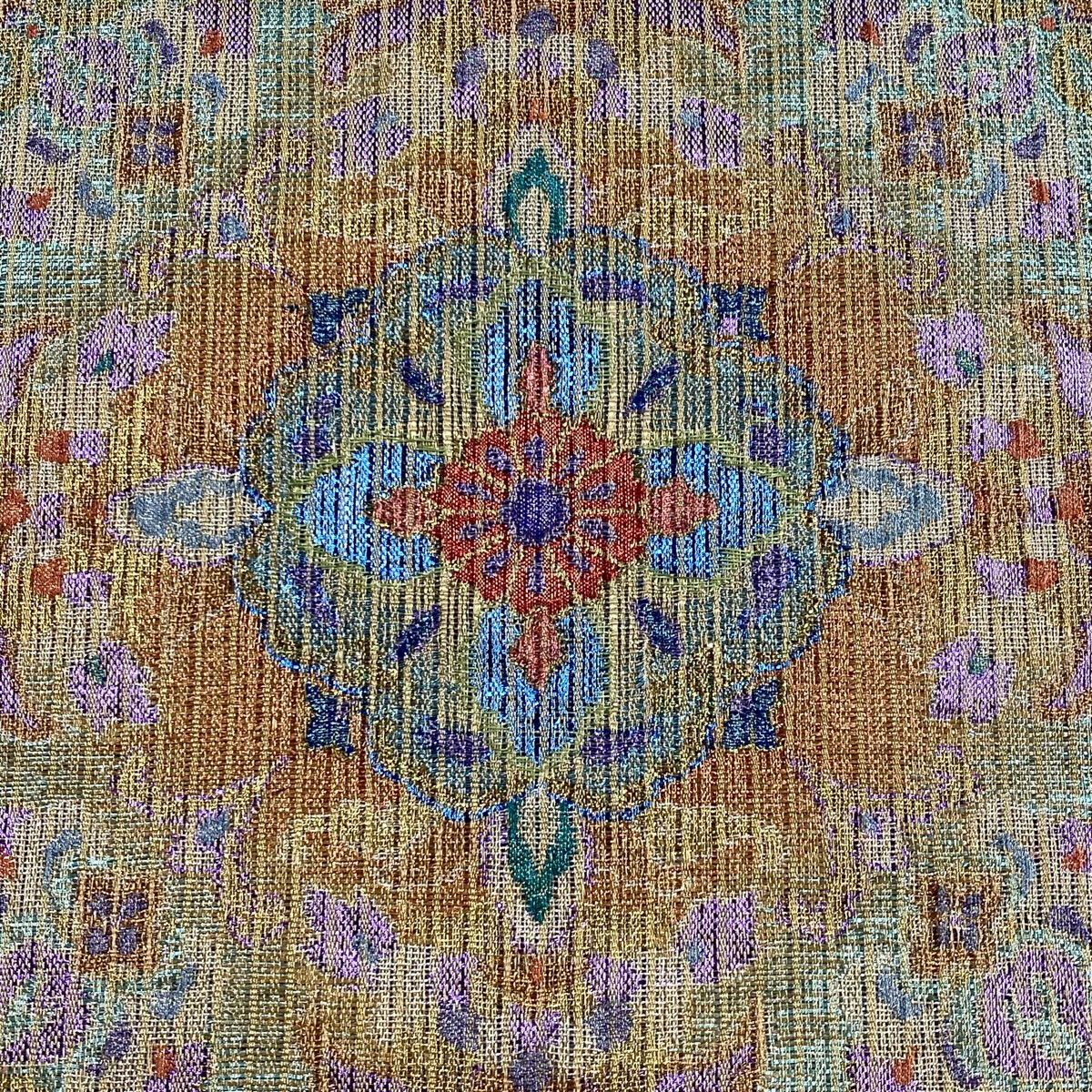 【美品】 袋帶 名品級 振袖禮服禮服用 華紋 花唐草紋 金絲 金金箔 金 六通 純蠶絲