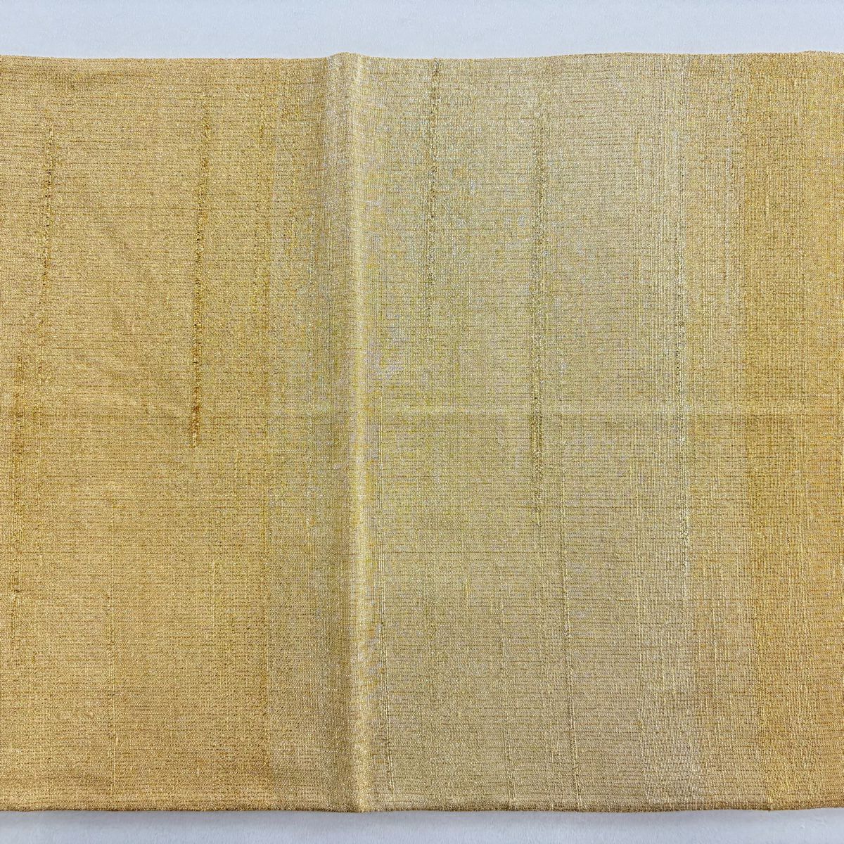 【美品】 袋帶 逸品級 桝屋高尾 落款あり ねん金綴錦 段霞紋 金金箔 金色 全通 純蠶絲