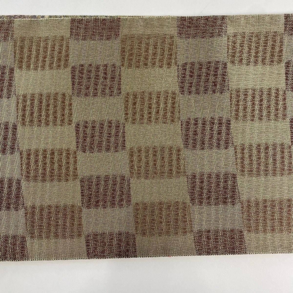 【美品】 袋帶 名品級 花紋 金絲 漸變 黃土色 全通 純蠶絲