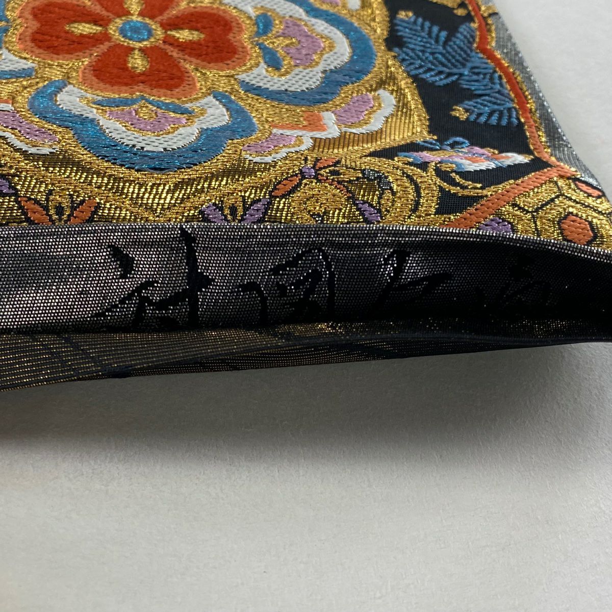 袋帶 秀品級 振袖禮服禮服用 華紋 鳳凰 金絲 金金箔 銀 全通 純蠶絲