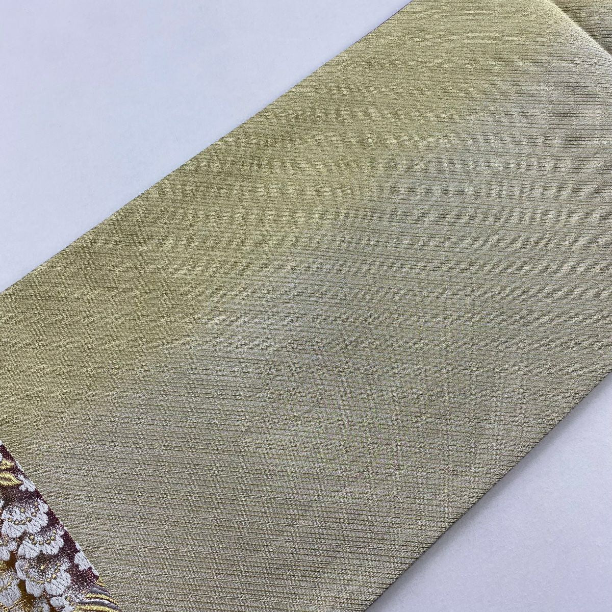 【美品】 袋帶 秀品級 櫻花 斜紋 金絲 金金箔 金色 六通 純蠶絲