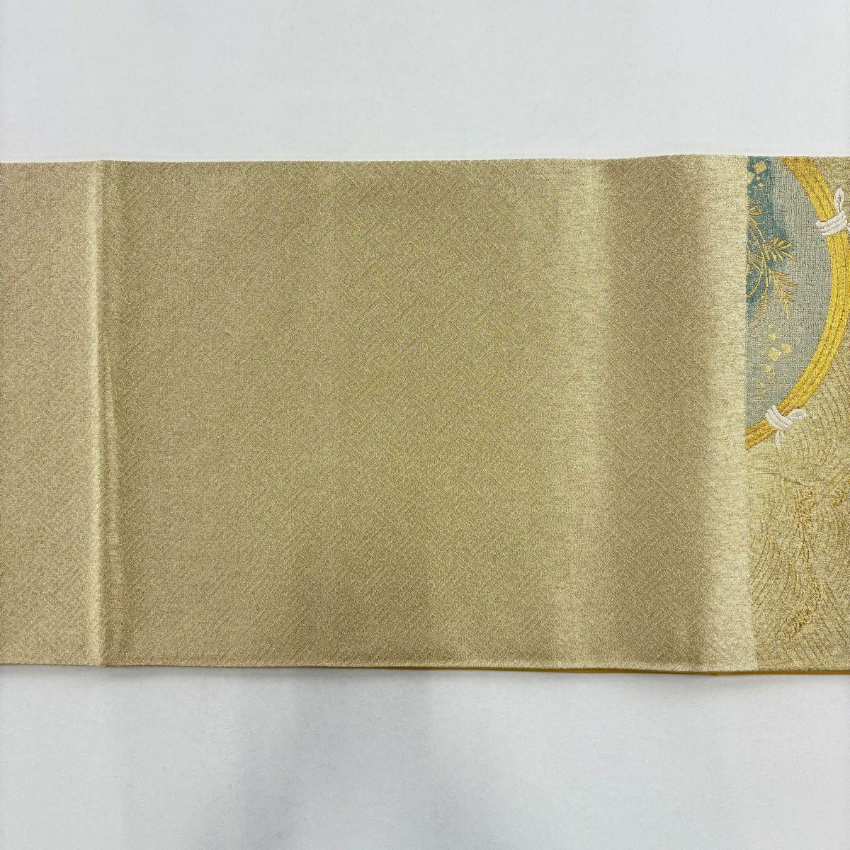 【美品】 袋帶 秀品級 光悅垣 波 金絲 金 六通 純蠶絲