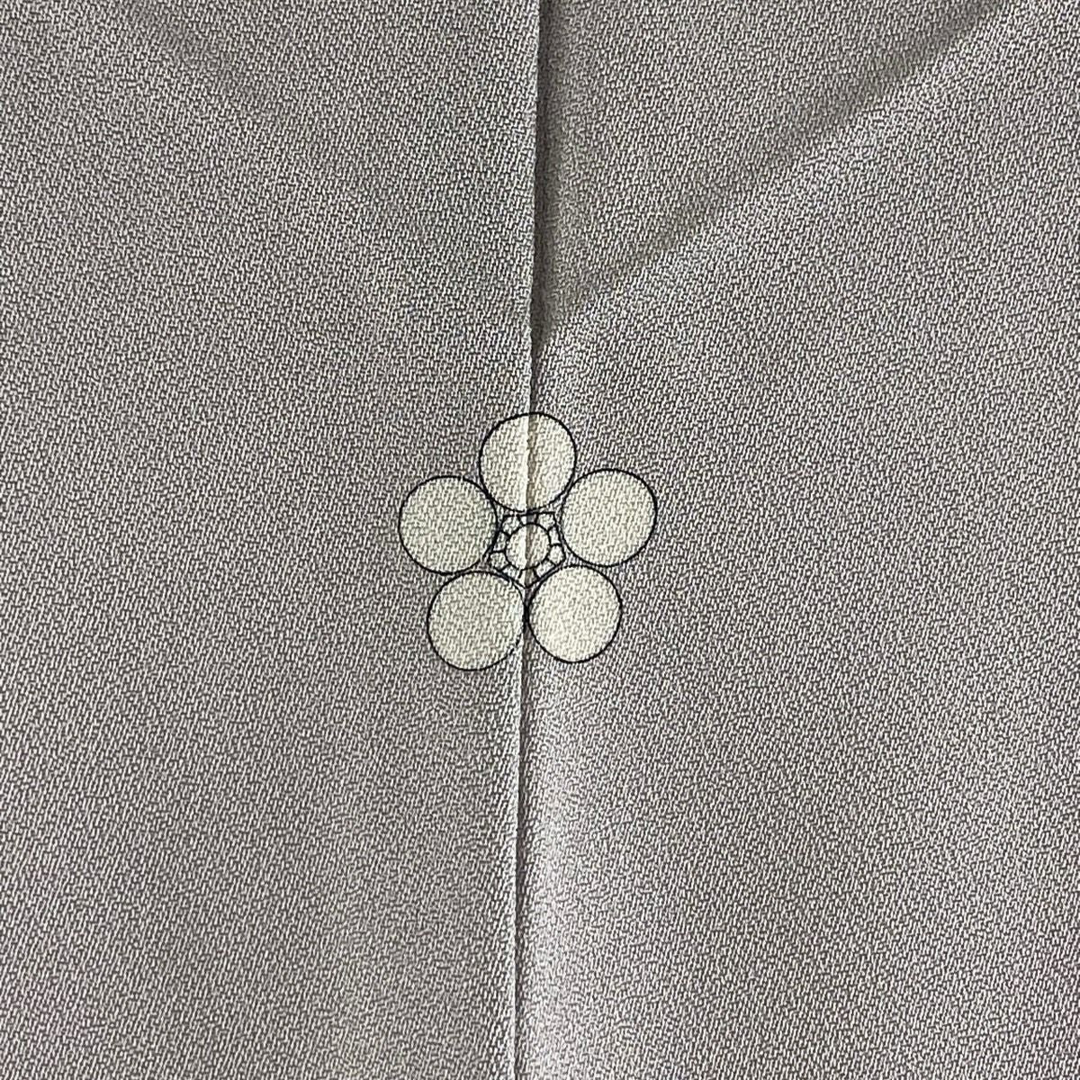 付下 身長155cm 袖長63cm S 雙層 千總 落款あり 波 梅花 刺繡 金彩裝飾 灰紫 純蠶絲 逸品級 一つ紋