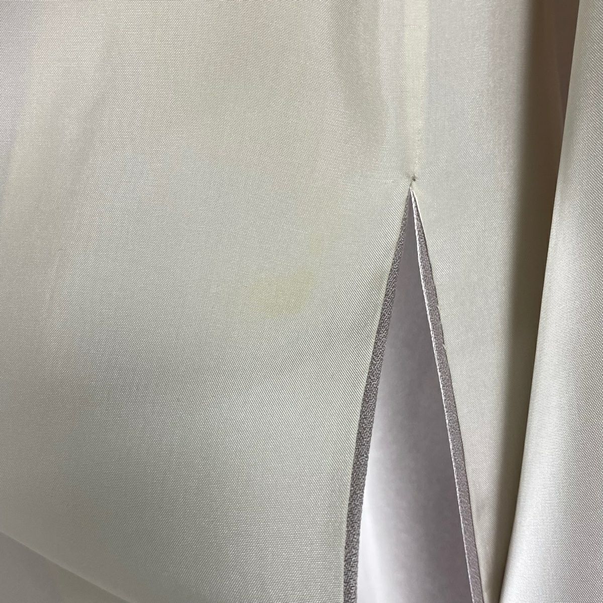 付下 身長155cm 袖長63cm S 雙層 千總 落款あり 波 梅花 刺繡 金彩裝飾 灰紫 純蠶絲 逸品級 一つ紋