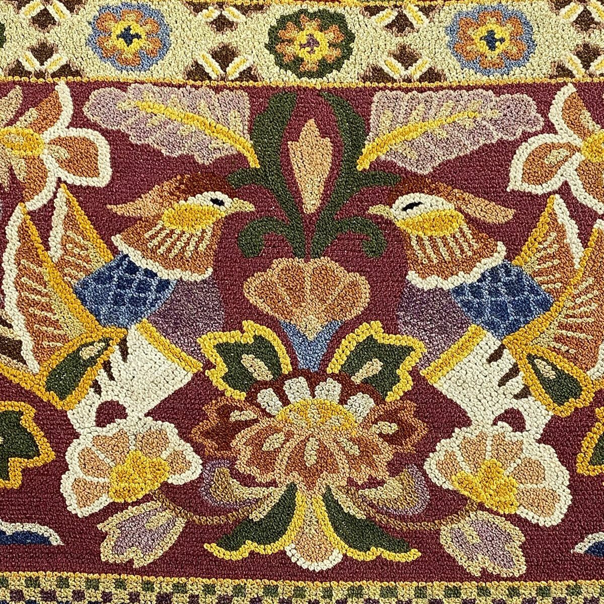 袋帶 逸品級 向鳥文 草花紋紋 相良刺繡 金金箔 銀 お太鼓圖案 純蠶絲