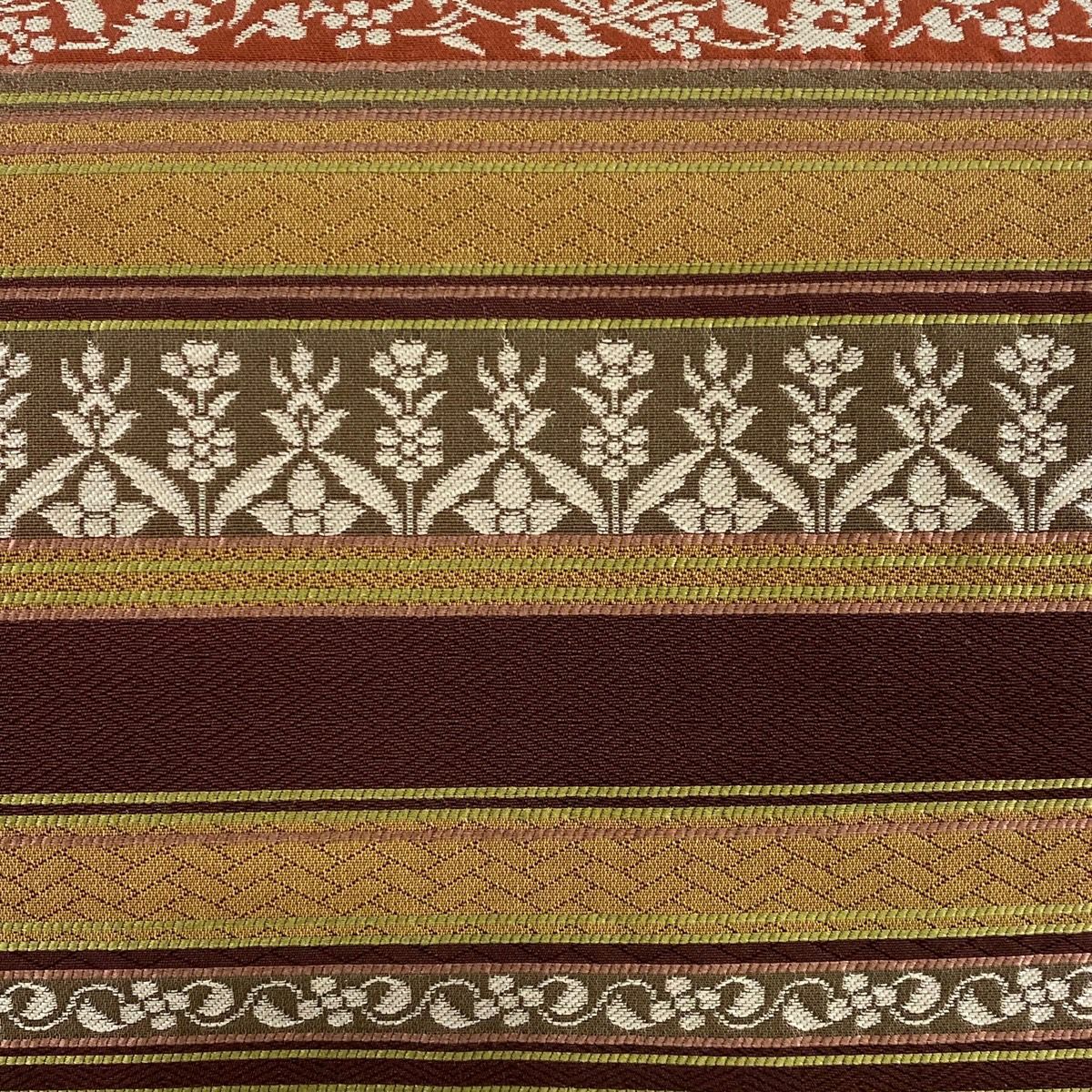 【美品】名古屋帶 秀品級 正倉院紋樣 山吹茶 純蠶絲