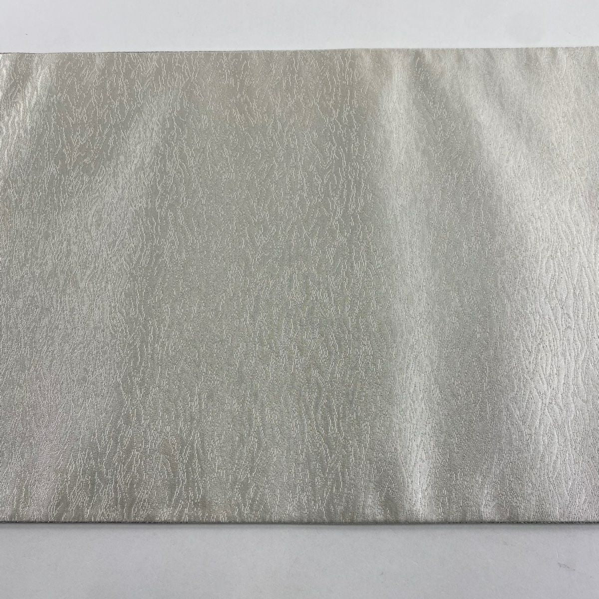 【美品】 袋帶 秀品級 幾何圖案 金金箔 灰白 全通 純蠶絲