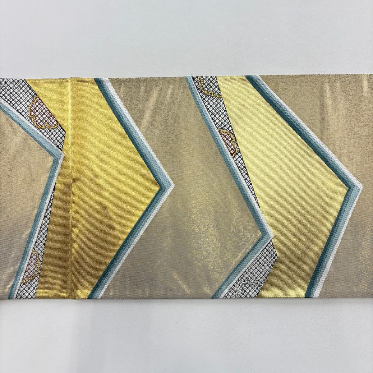 【美品】 袋帶 秀品級 雪輪 疋田 金銀絲 金茶 六通 純蠶絲