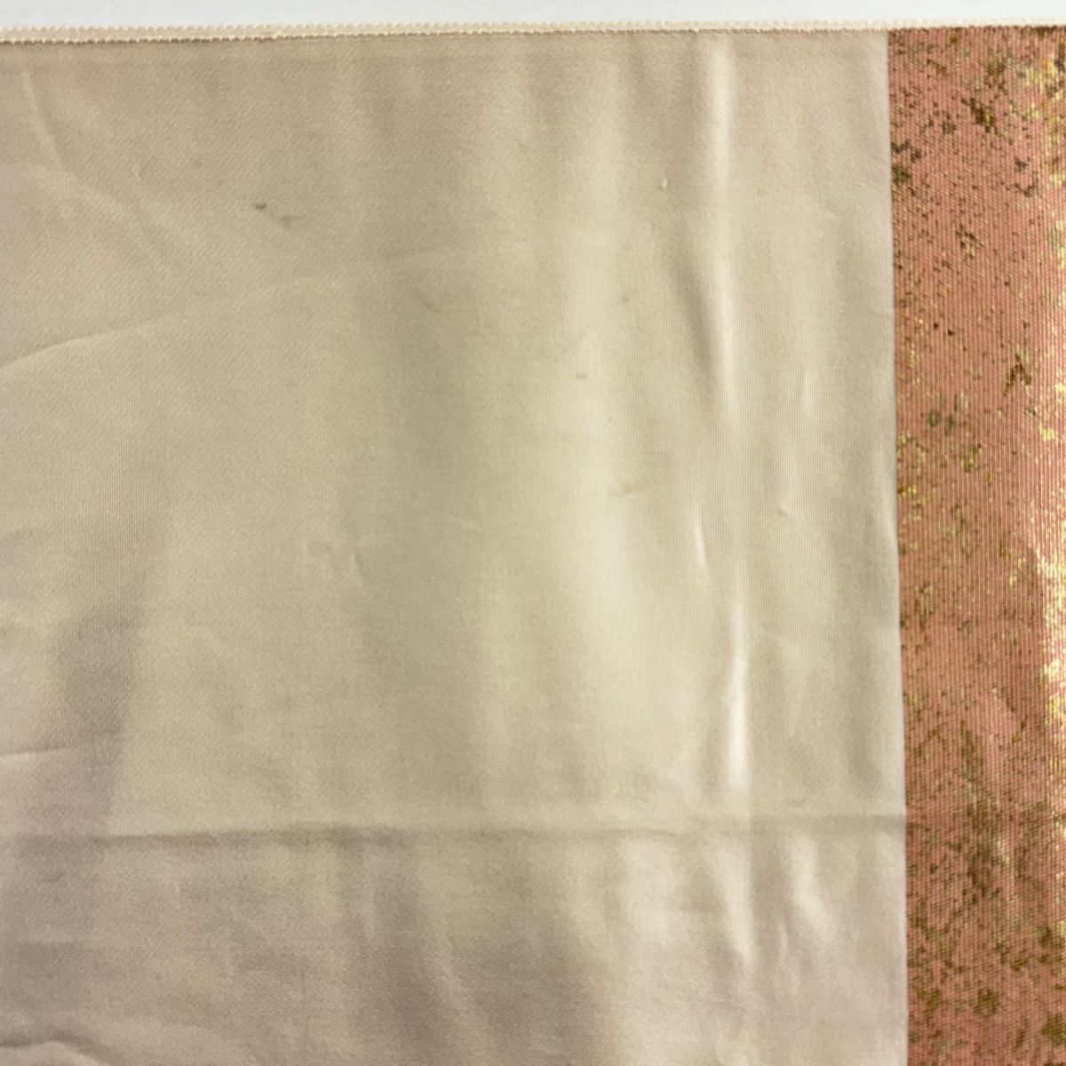 袋帶 秀品級 牡丹 屏風 螺鈿 金金箔 鮭粉色 大鼓圖案 純蠶絲