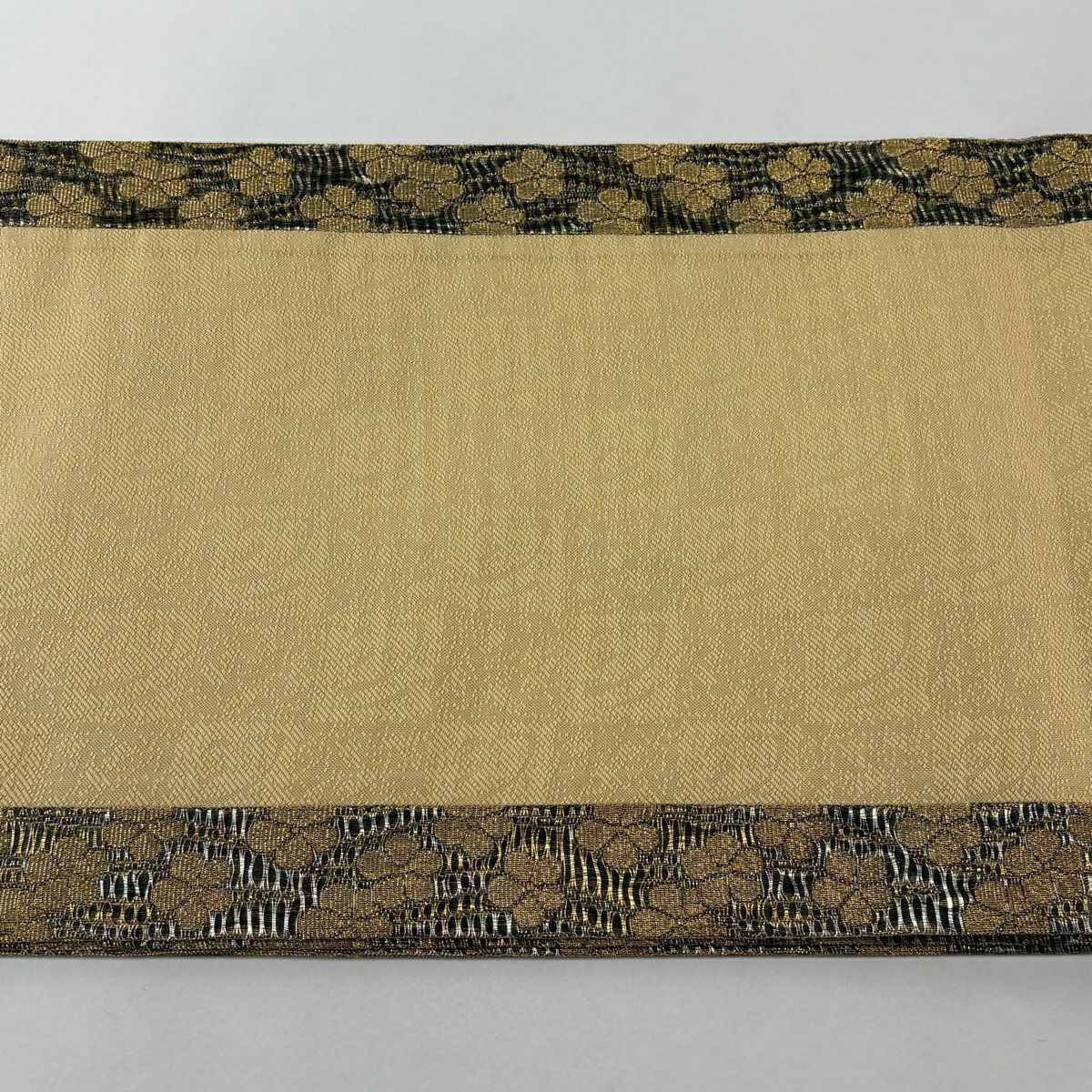 【美品】 袋帶 名品級 鳥 草花紋 金銀彩 金金箔 金色 六通 純蠶絲