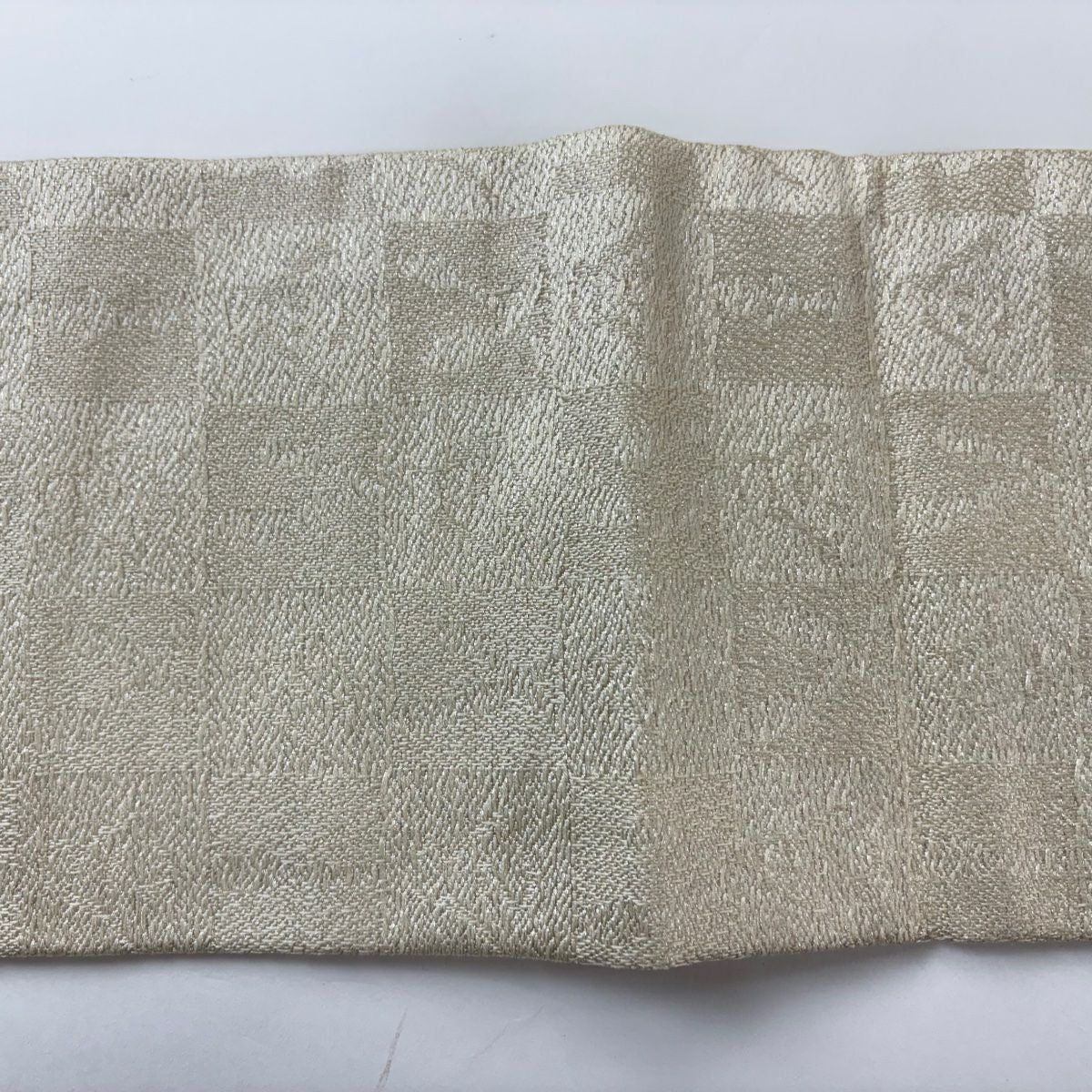 【美品】名古屋帶 逸品級 源氏香 七寶 金銀彩 金金箔 奶油色 純蠶絲
